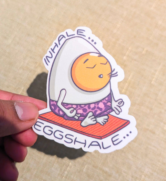 Inhale Eggshale Die-Cut Sticker