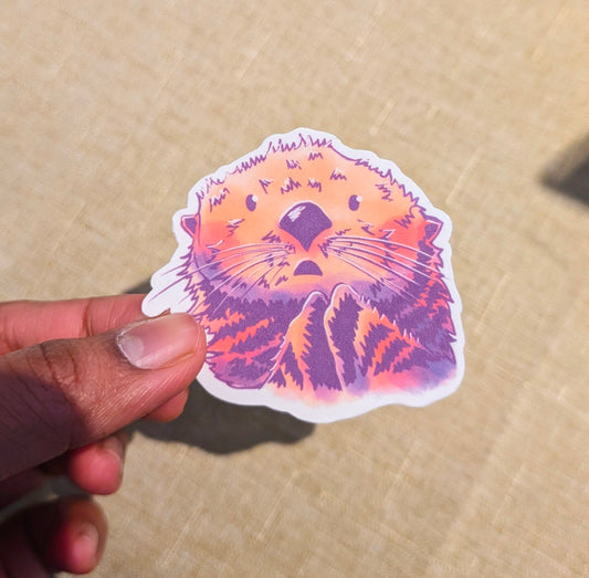 Cute Otter Die-Cut Sticker