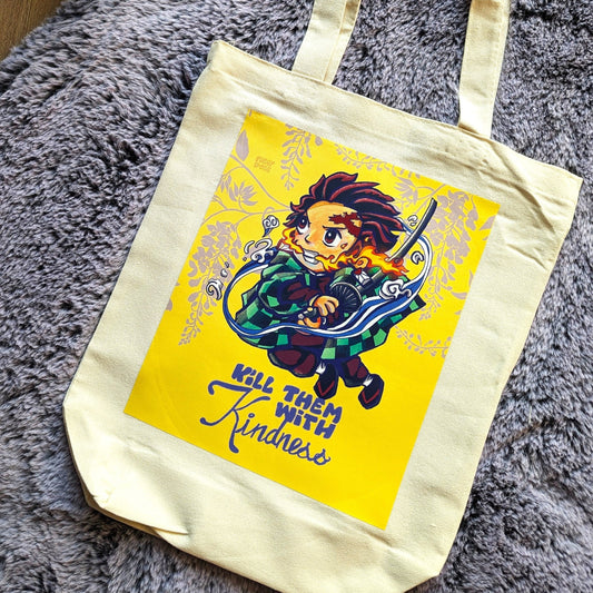 Kill Them With Kindness Tanjiro Tote Bag