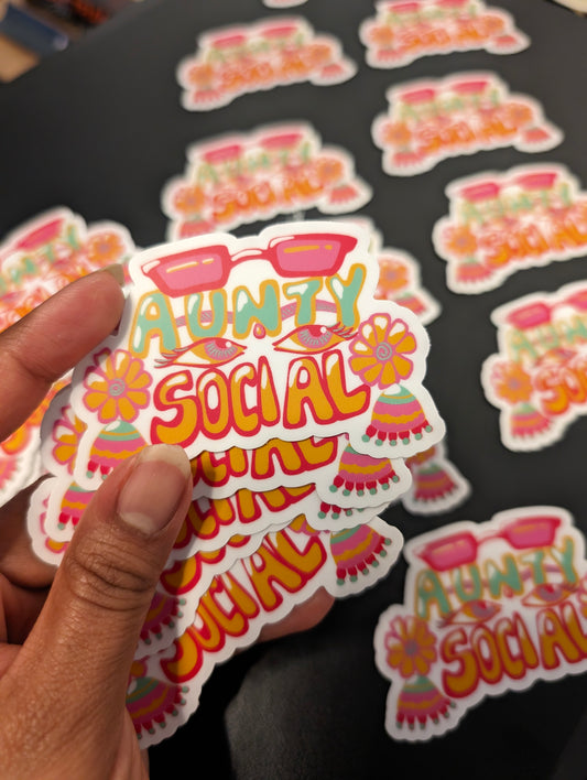 Aunty Social Die-Cut Sticker